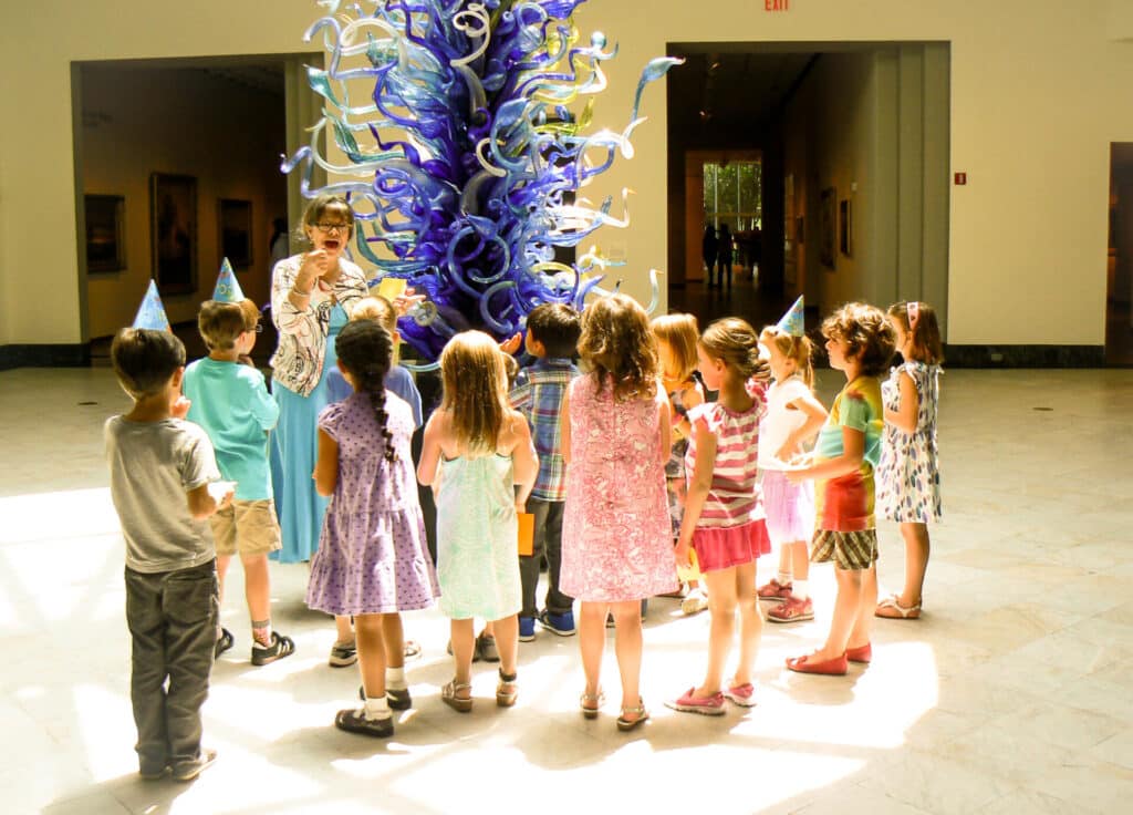 children celebrating a birthday at the orlando museum of art