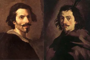 Self portraits of Gian Lorenzo Bernini and Francesco Borromini.
