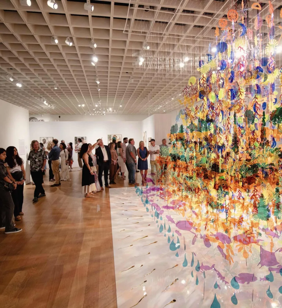 members of a party enjoying the galleries at OMA