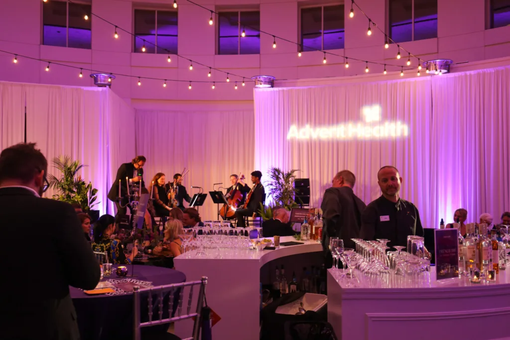 partygoers enjoying a corporate event at OMA