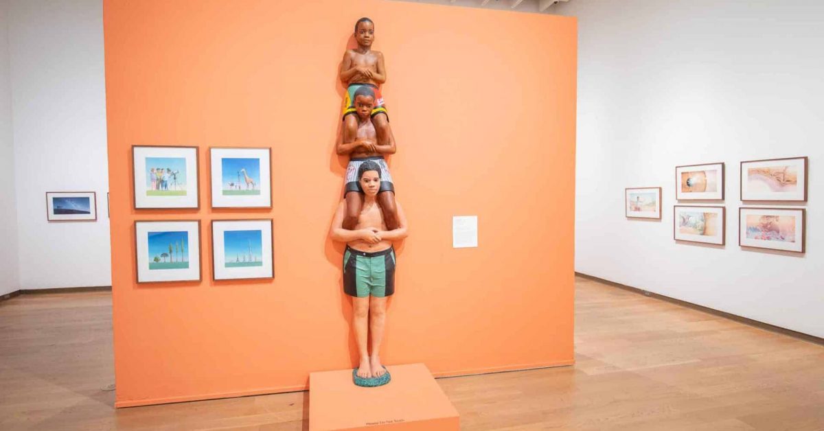 an install shot of Jason Chin's Your Place in the Universe exhibition at the Orlando Museum of Art