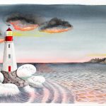 Lighthouse at sunset (or dawn?)
