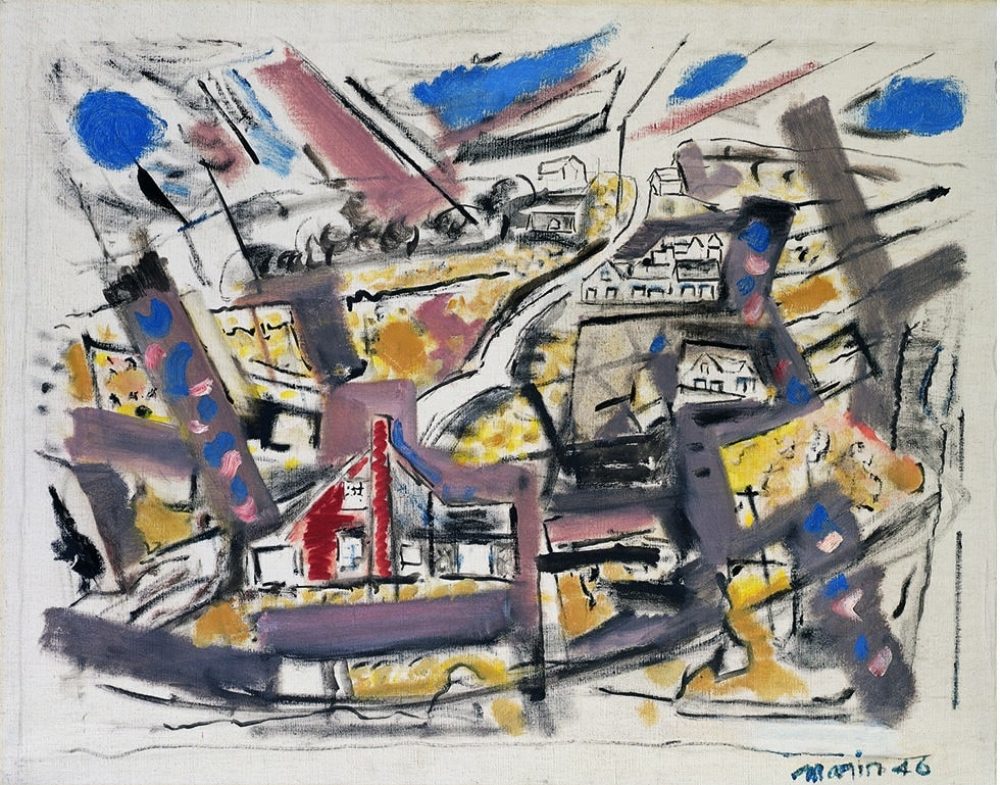 Oil on canvas, 23 x 29 3/4," museum purchase in memory of Thomas Gardiner